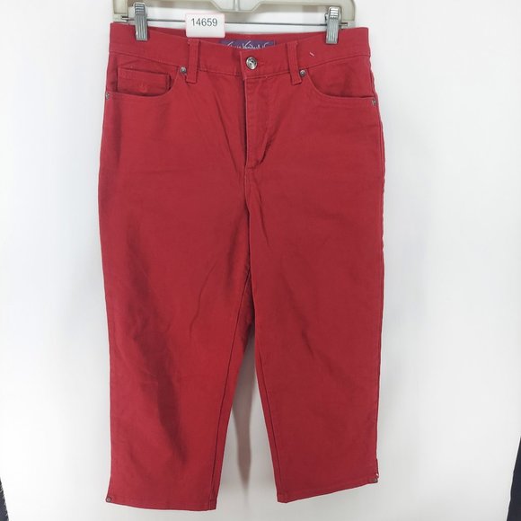 gloria vanderbilt capri Red pants size 6 - Picture 1 of 8